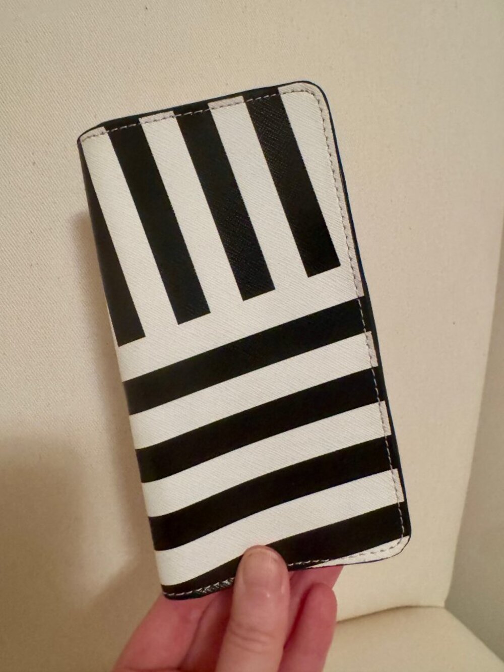 Henri Bendel Centennial Stripe Leather Snap Closure Wallet and Cell Phone Case - Picture 3 of 5